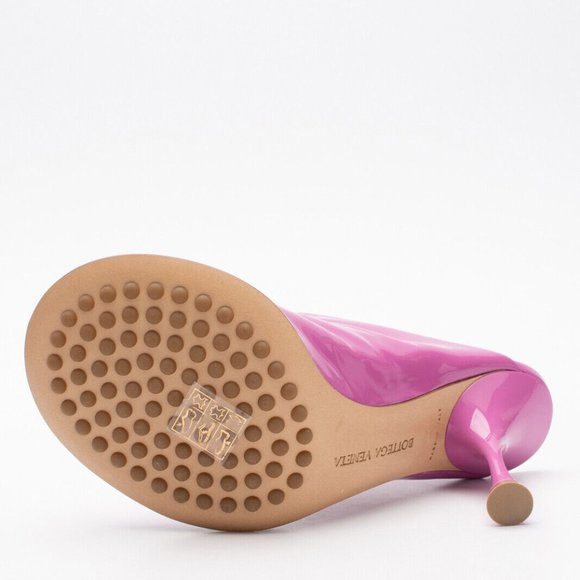 NEW in Box Bottega Veneta EU36 US 6 Supergloss Leather Mule Heel Pink Dot Sock - Picture 5 of 9